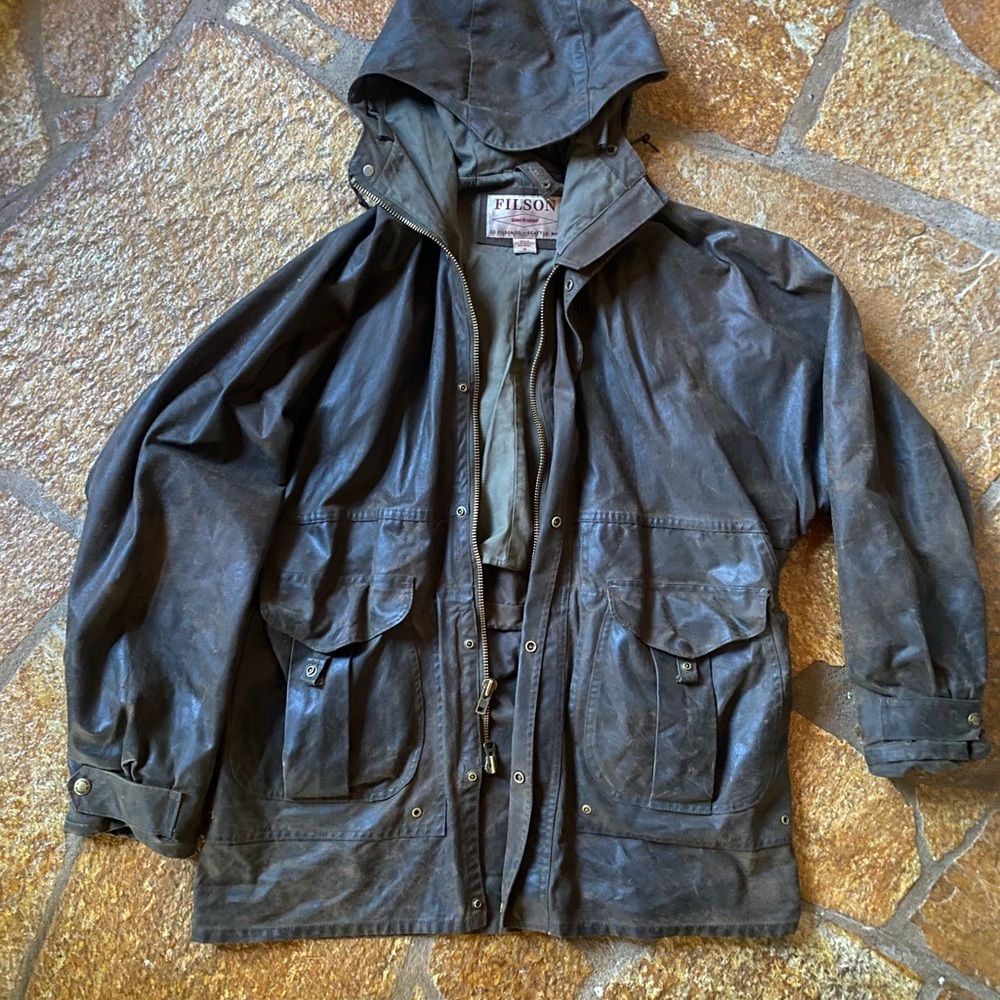 Filson Orca Gray All Weather Shelter Cloth  Jacket / Mens Medium